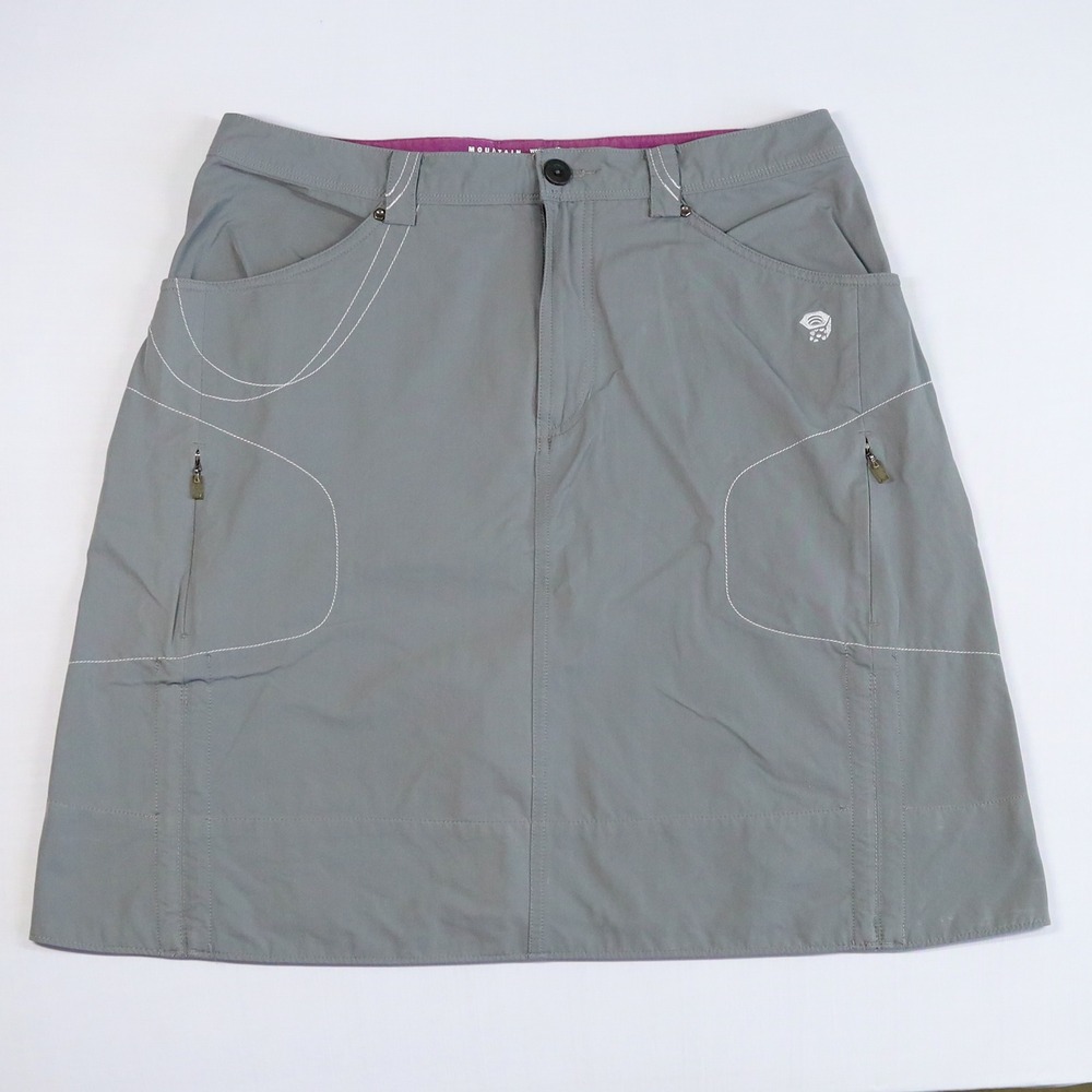 Mountain Hardwear Active Hiking Skirt Womens 10 Gray Technical Zipper Pockets